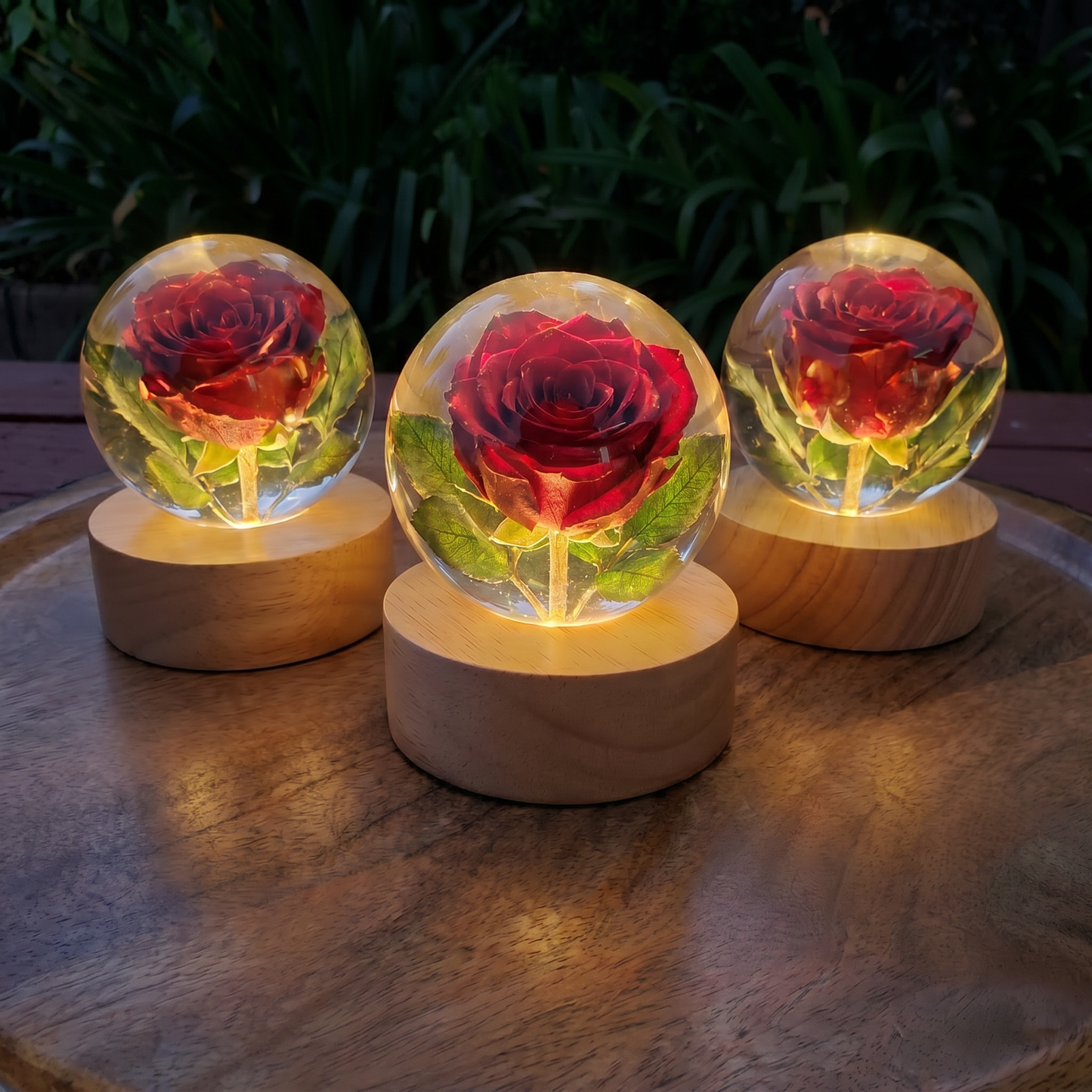 Handcrafted Floral Resin Lamp
