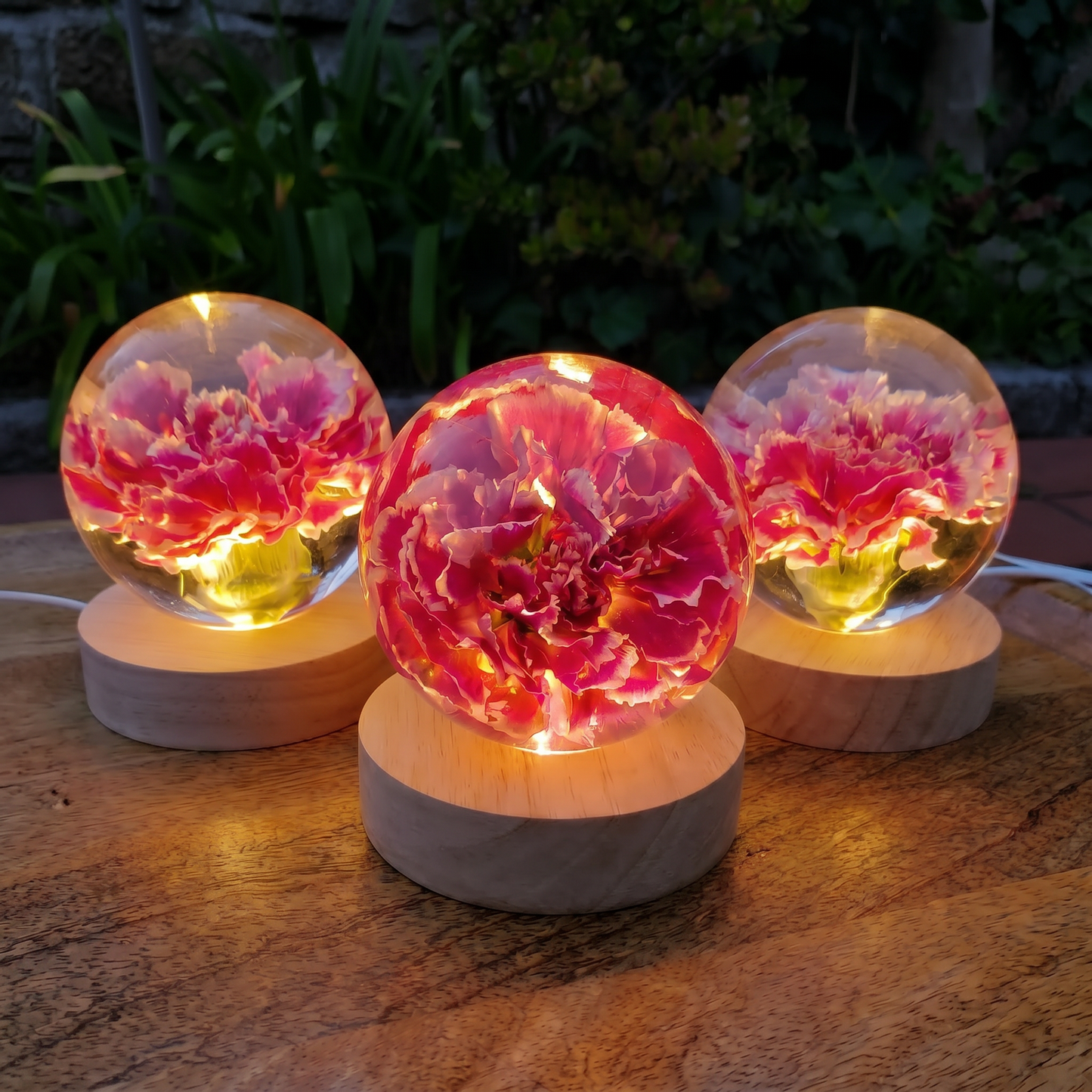 Handcrafted Floral Resin Lamp