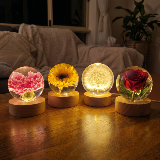 Handcrafted Floral Resin Lamp